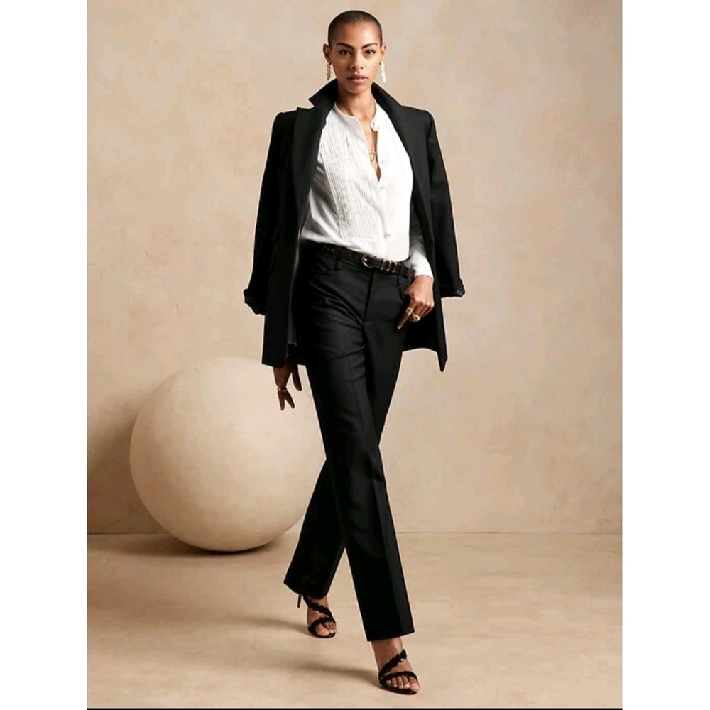 New Banana Republic Trousers 6 Lido High Rise Straight Leg 100% Italian Wool